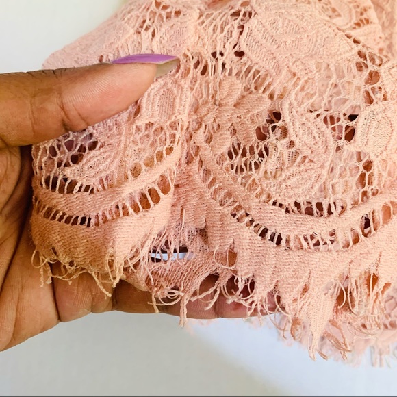 Pink Lace Off the Shoulder Top - Picture 7 of 8